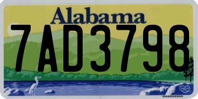 AL license plate 7AD3798
