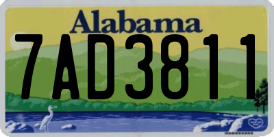AL license plate 7AD3811