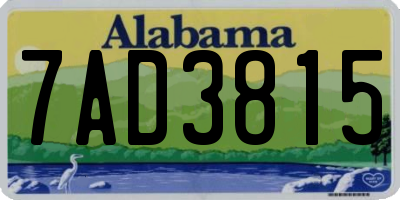 AL license plate 7AD3815