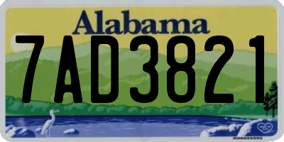 AL license plate 7AD3821