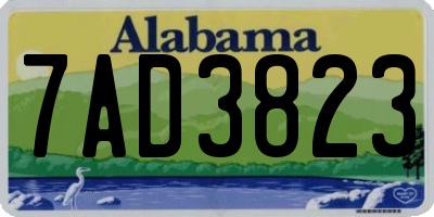 AL license plate 7AD3823