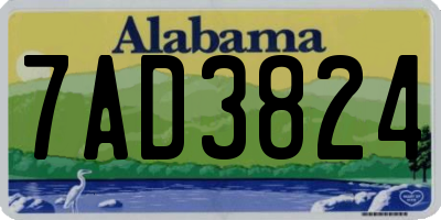 AL license plate 7AD3824