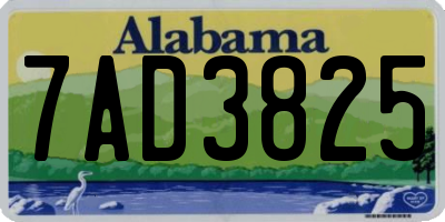 AL license plate 7AD3825
