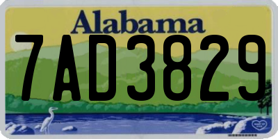 AL license plate 7AD3829