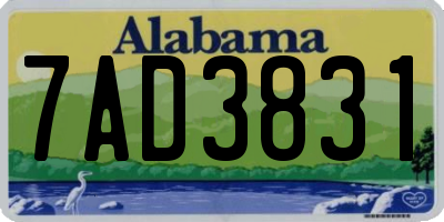 AL license plate 7AD3831