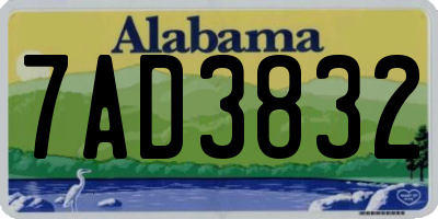 AL license plate 7AD3832