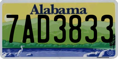 AL license plate 7AD3833