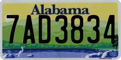 AL license plate 7AD3834