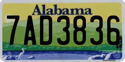 AL license plate 7AD3836