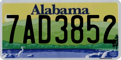 AL license plate 7AD3852