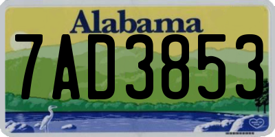AL license plate 7AD3853