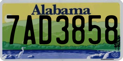 AL license plate 7AD3858