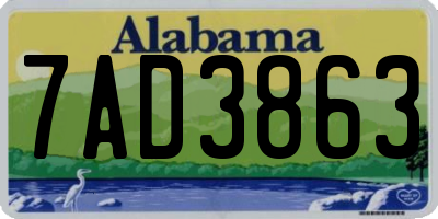 AL license plate 7AD3863
