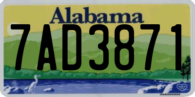 AL license plate 7AD3871