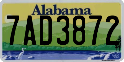 AL license plate 7AD3872