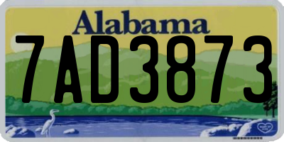 AL license plate 7AD3873