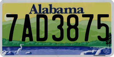 AL license plate 7AD3875