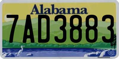 AL license plate 7AD3883