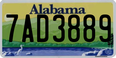 AL license plate 7AD3889