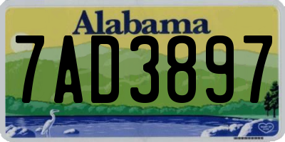 AL license plate 7AD3897