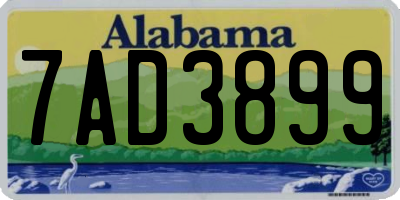 AL license plate 7AD3899
