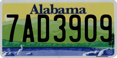 AL license plate 7AD3909