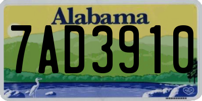 AL license plate 7AD3910