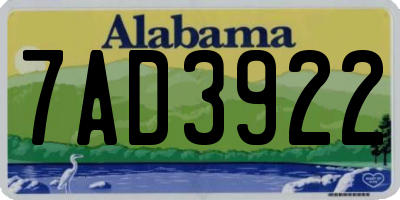AL license plate 7AD3922