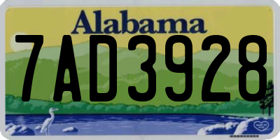 AL license plate 7AD3928