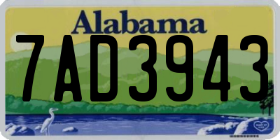 AL license plate 7AD3943