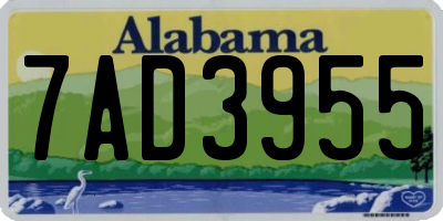 AL license plate 7AD3955