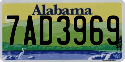 AL license plate 7AD3969