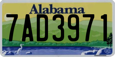 AL license plate 7AD3971