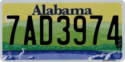 AL license plate 7AD3974