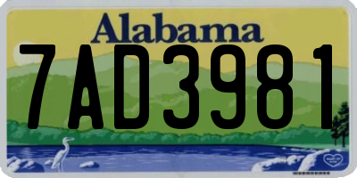 AL license plate 7AD3981