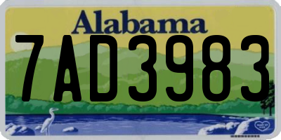 AL license plate 7AD3983