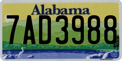 AL license plate 7AD3988