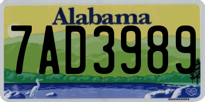 AL license plate 7AD3989