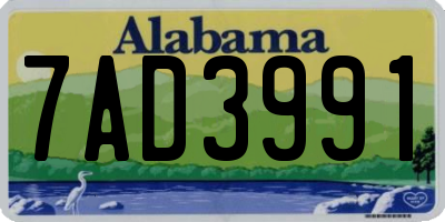 AL license plate 7AD3991