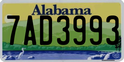 AL license plate 7AD3993