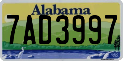 AL license plate 7AD3997