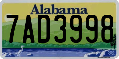 AL license plate 7AD3998