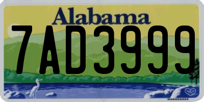 AL license plate 7AD3999