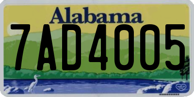 AL license plate 7AD4005