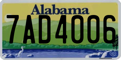 AL license plate 7AD4006