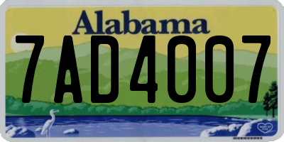 AL license plate 7AD4007