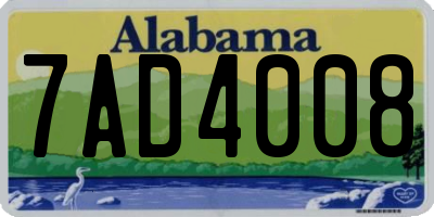 AL license plate 7AD4008