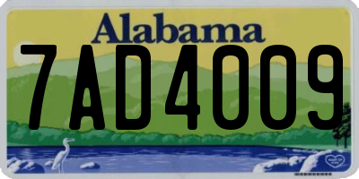 AL license plate 7AD4009