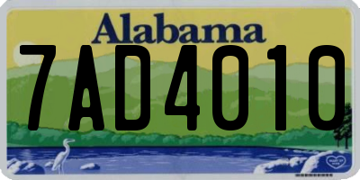 AL license plate 7AD4010