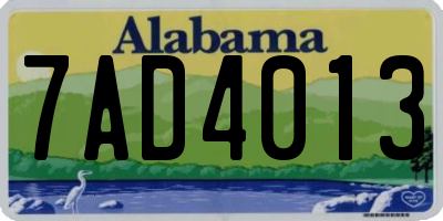 AL license plate 7AD4013